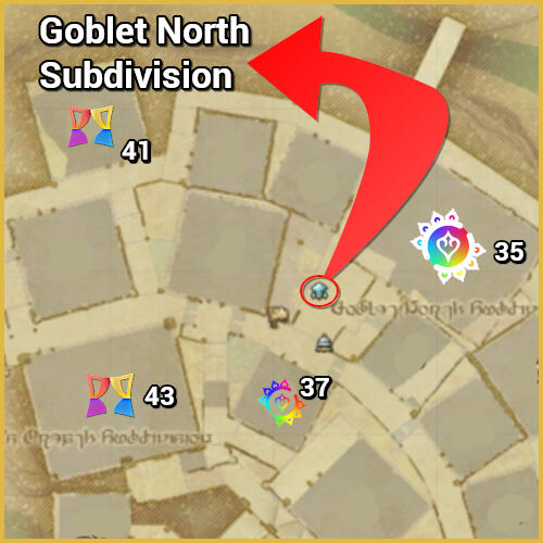 Map of locations in Goblet